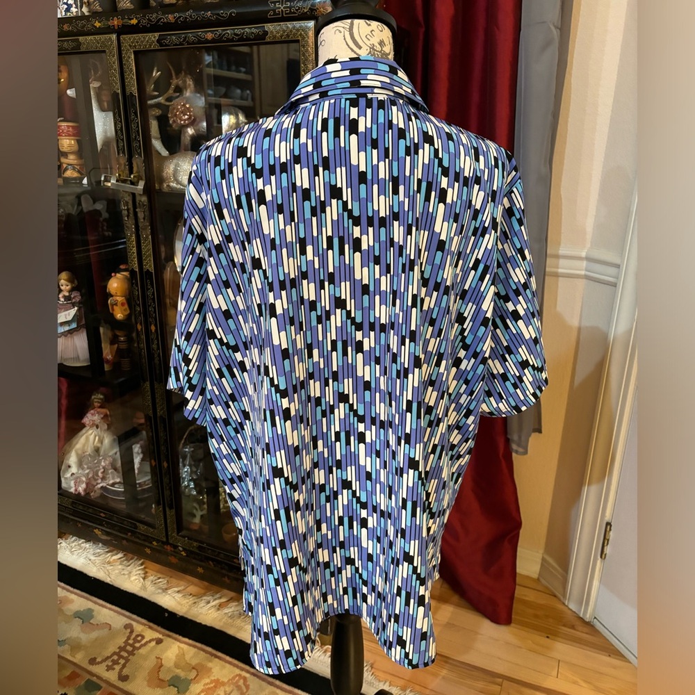 Elementz Gemetric Patterned Button Down Blouse - image 2